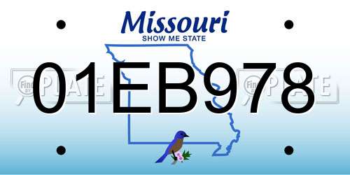 01EB978 Missouri License Plate
