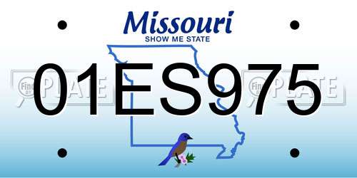 01ES975 Missouri License Plate