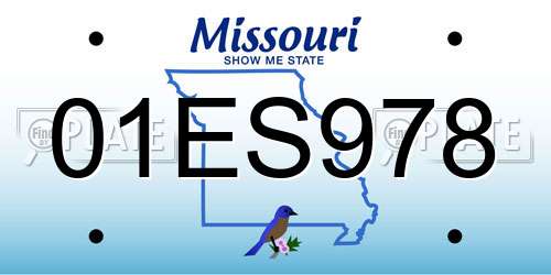 01ES978 Missouri License Plate