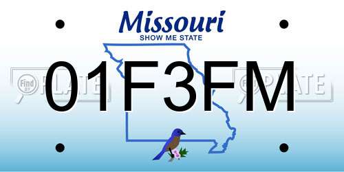 01F3FM Missouri License Plate