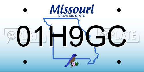 01H9GC Missouri License Plate