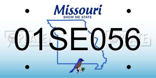 01SE056 Missouri License Plate