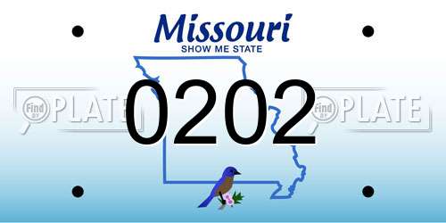 0202 Missouri License Plate