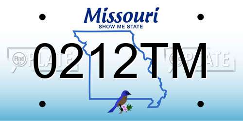 0212TM Missouri License Plate
