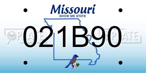 021B90 Missouri License Plate