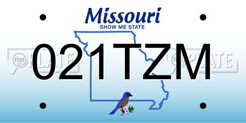 021TZM Missouri License Plate