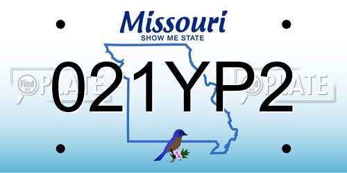 021YP2 Missouri License Plate