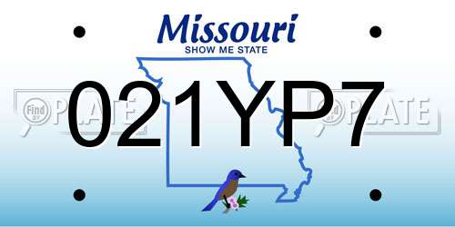 021YP7 Missouri License Plate