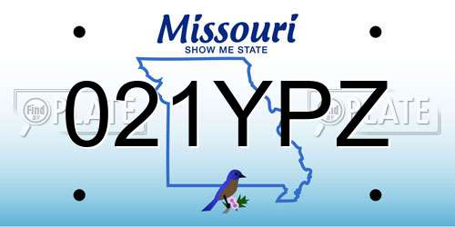021YPZ Missouri License Plate