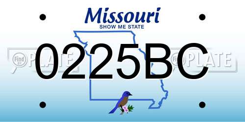 0225BC Missouri License Plate
