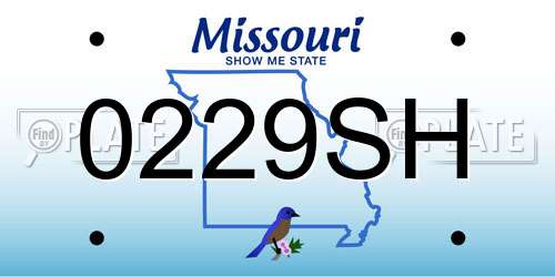 0229SH Missouri License Plate