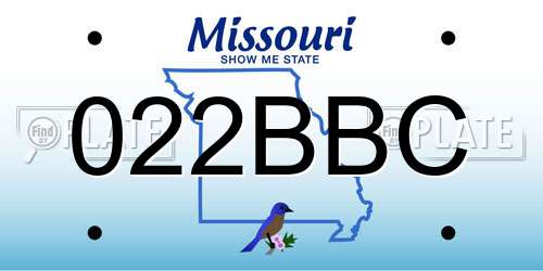 022BBC Missouri License Plate