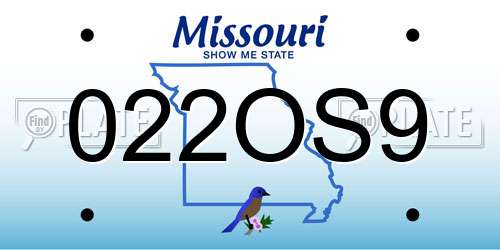 022OS9 Missouri License Plate