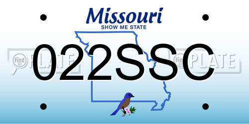 022SSC Missouri License Plate