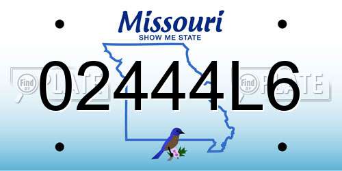 02444L6 Missouri License Plate