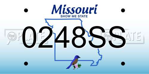 0248SS Missouri License Plate