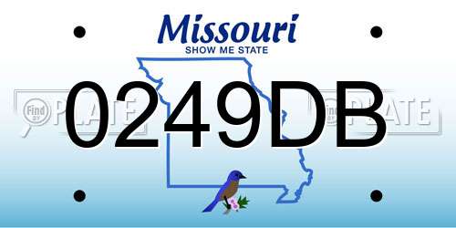 0249DB Missouri License Plate