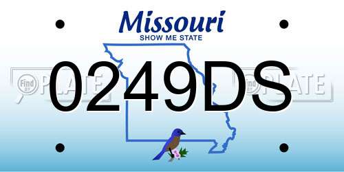 0249DS Missouri License Plate