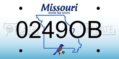 0249OB Missouri License Plate