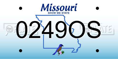 0249OS Missouri License Plate