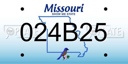 024B25 Missouri License Plate