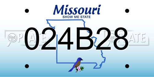 024B28 Missouri License Plate