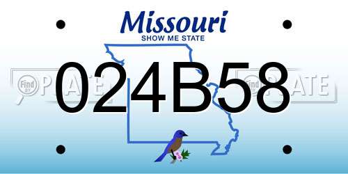 024B58 Missouri License Plate