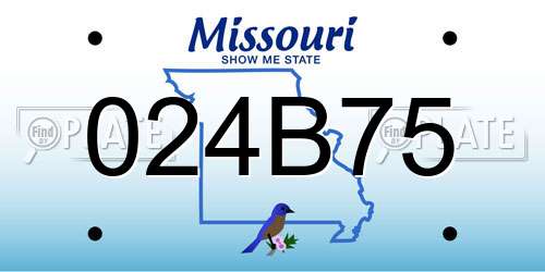 024B75 Missouri License Plate