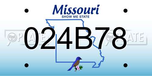 024B78 Missouri License Plate