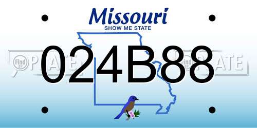 024B88 Missouri License Plate
