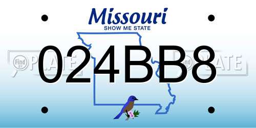 024BB8 Missouri License Plate