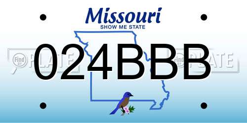 024BBB Missouri License Plate