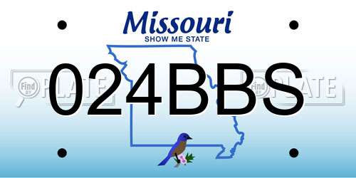 024BBS Missouri License Plate