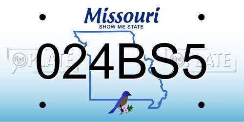 024BS5 Missouri License Plate
