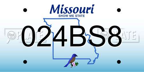 024BS8 Missouri License Plate