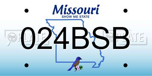 024BSB Missouri License Plate