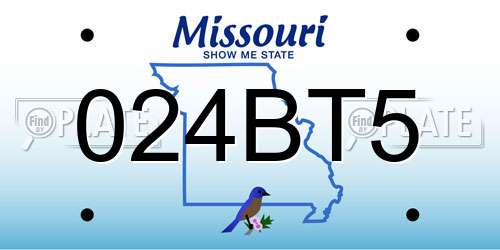 024BT5 Missouri License Plate