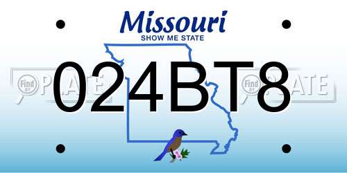 024BT8 Missouri License Plate