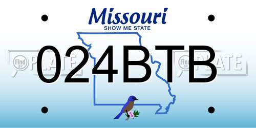 024BTB Missouri License Plate