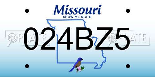 024BZ5 Missouri License Plate