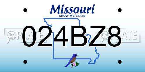 024BZ8 Missouri License Plate