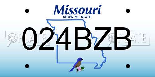 024BZB Missouri License Plate