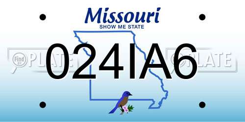024IA6 Missouri License Plate