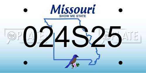 024S25 Missouri License Plate