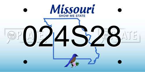 024S28 Missouri License Plate