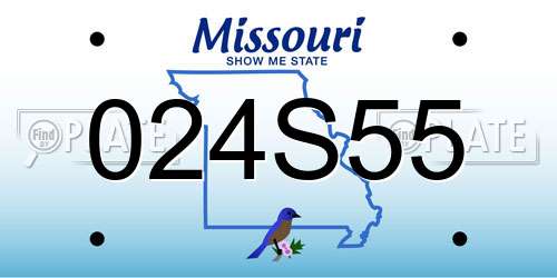 024S55 Missouri License Plate
