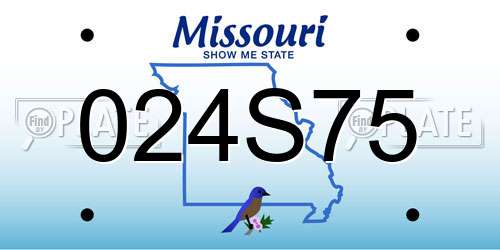 024S75 Missouri License Plate