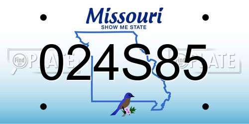 024S85 Missouri License Plate