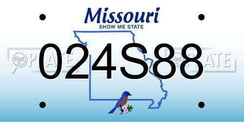 024S88 Missouri License Plate