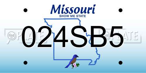 024SB5 Missouri License Plate